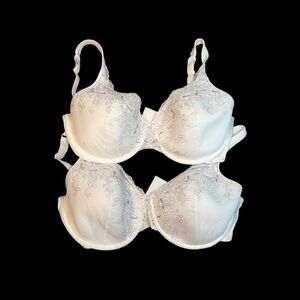 Playtex LOT OF TWO 4513 Secret Side Smoothing Embroidered Underwire Bra 40DD